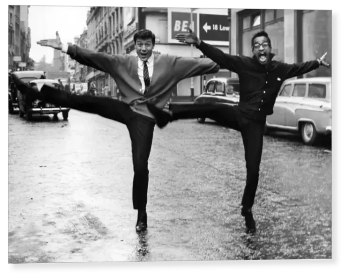 Print : Lionel Blair and Sammy Davis Jnr dancing in the street Print : Lionel Blair and Sammy Davis Jnr dancing in the street