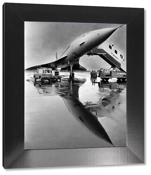 Concorde on the tarmac at Heathrow Airport 1970