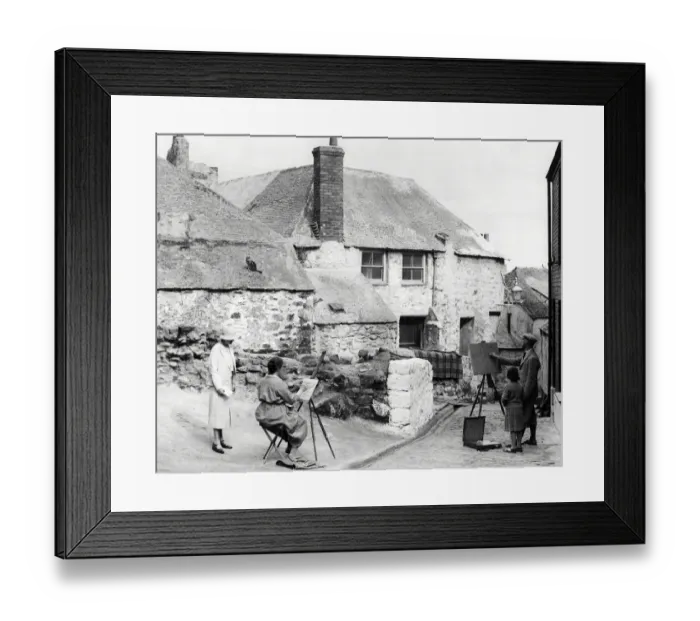 Framed Print : Artists at work in St Ives, Cornwall 1930s Framed Print : Artists at work in St Ives, Cornwall 1930s