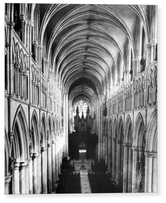 Print : Beverley Minster Interior 1929 Print : Beverley Minster Interior 1929