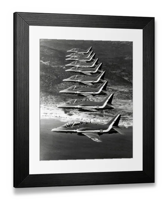 Framed Print : The RAF aerobatic team in formation over Cyprus Framed Print : The RAF aerobatic team in formation over Cyprus