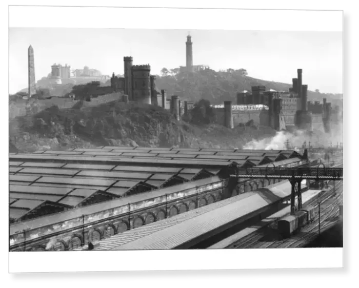 Print : Calton jail from Waverley railway station Edinburgh 1930 Print : Calton jail from Waverley railway station Edinburgh 1930
