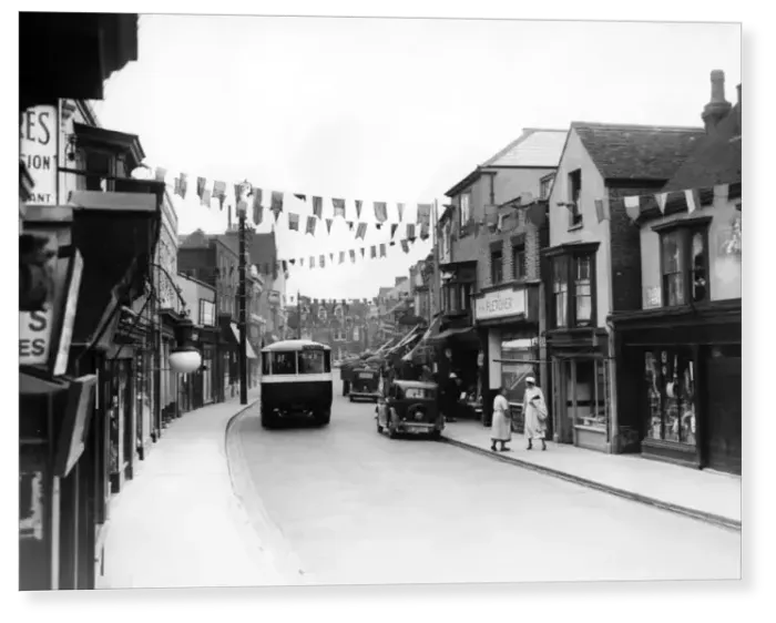 Print : The High Street at Whitstable in Kent 1936 Print : The High Street at Whitstable in Kent 1936