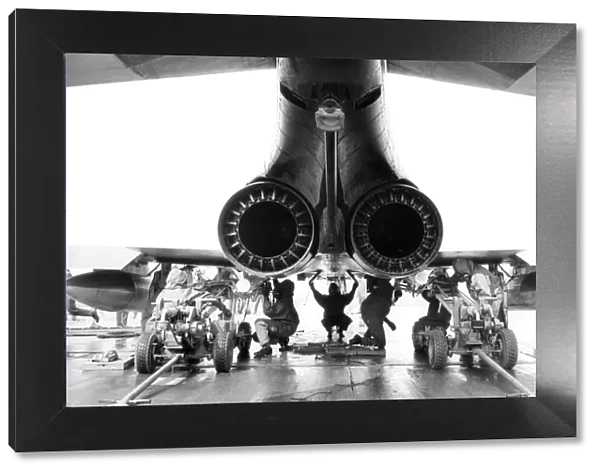 RAF Phantom jet being armed at RAF Wattisham 1980