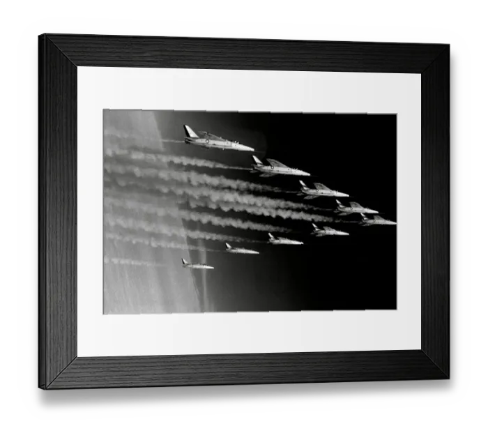 Framed Print : Red Arrows in Folland Gnats in formation 1977 Framed Print : Red Arrows in Folland Gnats in formation 1977