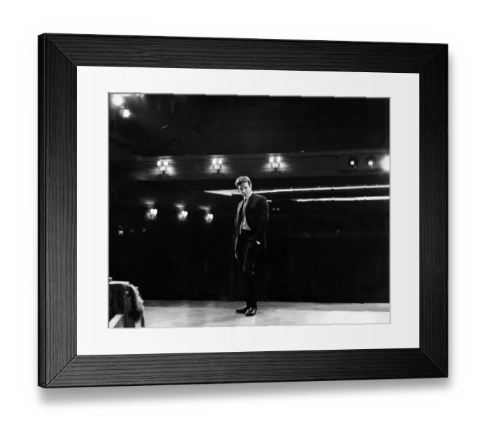 Framed Print : Record producer and manager Brian Epstein on stage at the Saville Theatre Framed Print : Record producer and manager Brian Epstein on stage at the Saville Theatre
