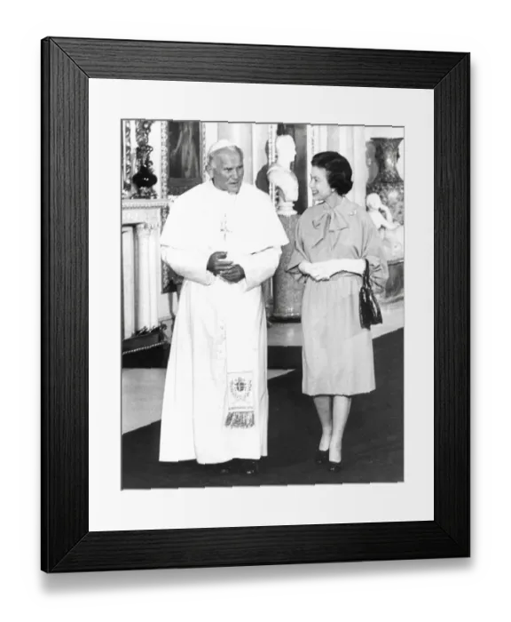 Framed Print : Pope John Paul II with Queen Elizabeth II Framed Print : Pope John Paul II with Queen Elizabeth II