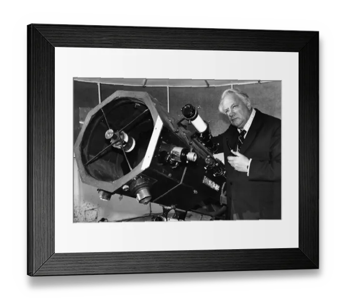 Framed Print : Astronomer Patrick Moore in 1982 Framed Print : Astronomer Patrick Moore in 1982
