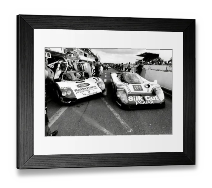 Framed Print : Martin Brundle and Derek Bell in the pit lane during the Le Mans 24 hour race 1987 Framed Print : Martin Brundle and Derek Bell in the pit lane during the Le Mans 24 hour race 1987