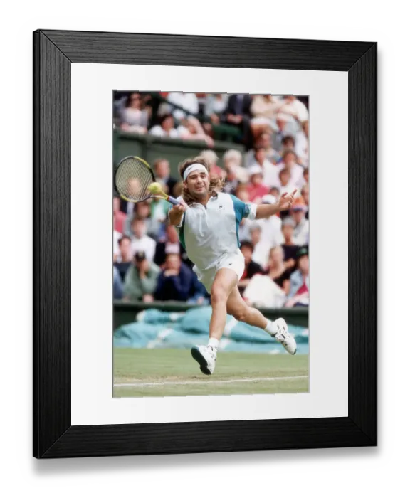 Framed Print : Andre Agassi in action at Wimbledon Framed Print : Andre Agassi in action at Wimbledon