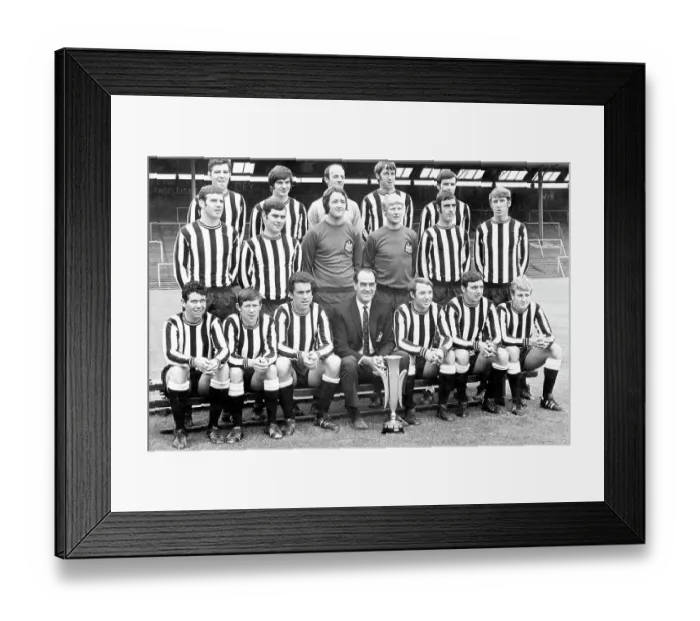Framed Print : Newcastle United with the 1968 / 69 Fairs Cup trophy Framed Print : Newcastle United with the 1968 / 69 Fairs Cup trophy