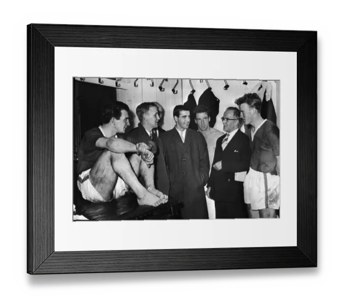 Framed Print : Everton players in the dressing room at Goodison park 1960 Framed Print : Everton players in the dressing room at Goodison park 1960