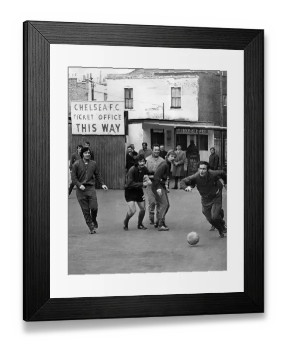 Framed Print : Dave Sexton, Chelsea FC manager with Ron Harris outside the Chelsea ticket office, 1970 Framed Print : Dave Sexton, Chelsea FC manager with Ron Harris outside the Chelsea ticket office, 1970