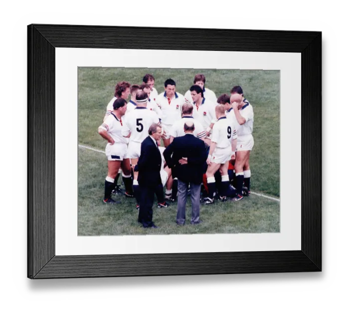 Framed Print : Half Time team talk Rugby Union World Cup 1991