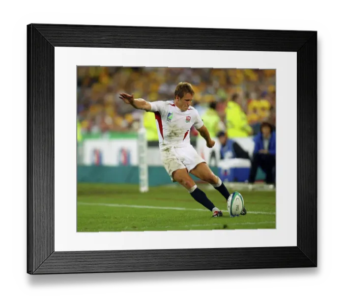 Framed Print : Jonny Wilkinson in action in the Rugby World Cup Final 2003 Framed Print : Jonny Wilkinson in action in the Rugby World Cup Final 2003