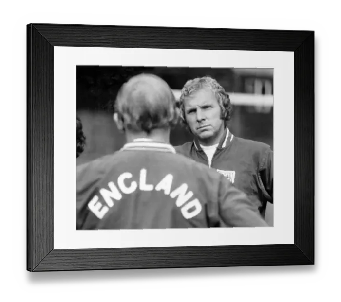 Framed Print : Booby Moore with Alf Ramsey 1973 Framed Print : Booby Moore with Alf Ramsey 1973