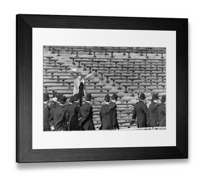 Framed Print : England v Scotland 1963 Lone scottish fan stays to celebrate as police move off Framed Print : England v Scotland 1963 Lone scottish fan stays to celebrate as police move off
