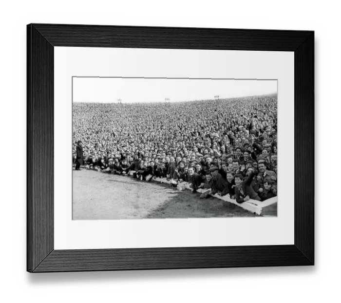 Framed Print : Part of the massive 133, 000 crowd at Hampden Park watch England play Scotland on April 22 1944 Framed Print : Part of the massive 133, 000 crowd at Hampden Park watch England play Scotland on April 22 1944