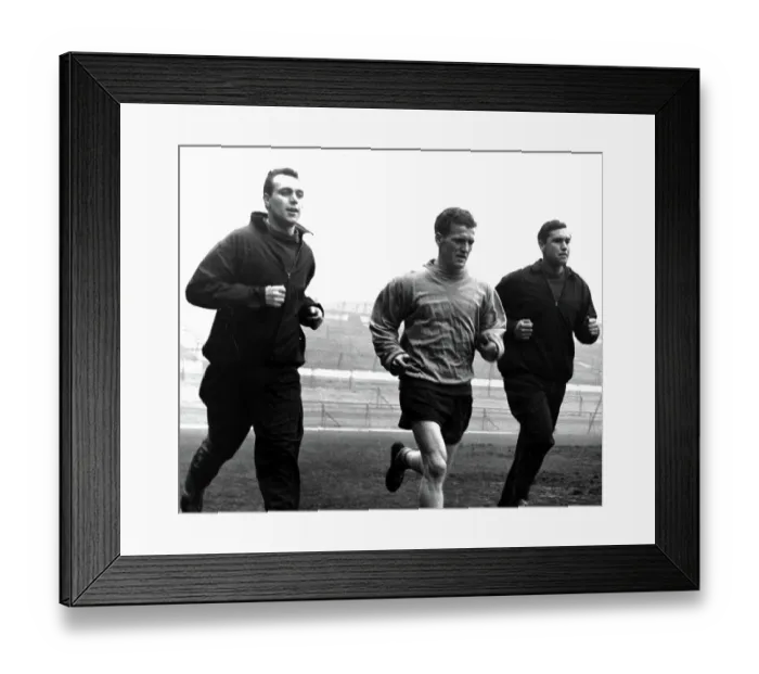 Framed Print : Geoff Sidebottom (left), Aston Villa F. C. goalkeeper, training with Bobby Thomson, and Nigel Sims 1961 Framed Print : Geoff Sidebottom (left), Aston Villa F. C. goalkeeper, training with Bobby Thomson, and Nigel Sims 1961
