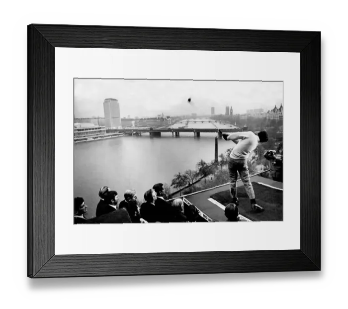 Framed Print : Golfer Tony Jacklin driving off from the Savoy Framed Print : Golfer Tony Jacklin driving off from the Savoy