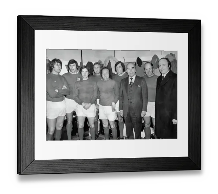Framed Print : Players from England's 1966 World Cup squad turn out for a benefit match 1976 Framed Print : Players from England's 1966 World Cup squad turn out for a benefit match 1976