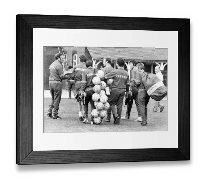 Framed Print : The England football team training, 1975 Framed Print : The England football team training, 1975