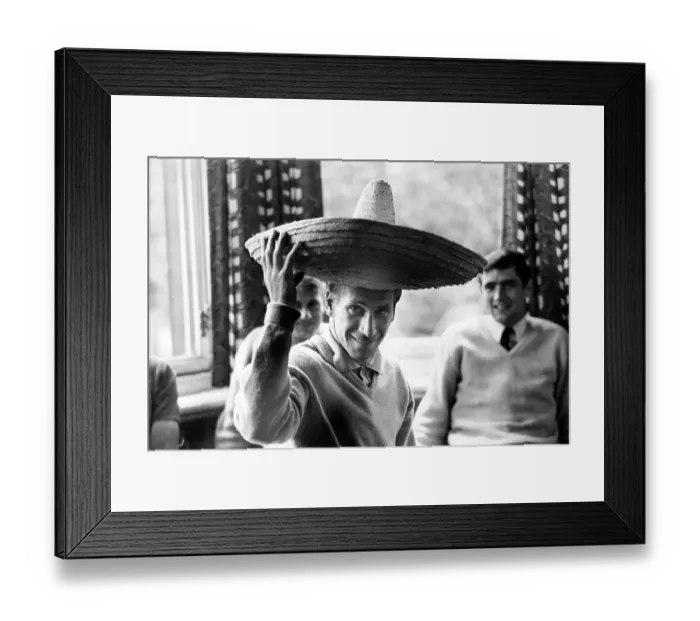 Framed Print : Bobby Charlton wearing a sombrero 1966 Framed Print : Bobby Charlton wearing a sombrero 1966
