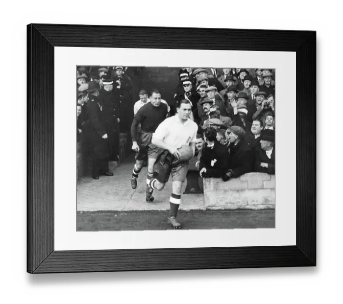 Framed Print : Sam Barkas, captain of the England Football Team, leads them out to play Wales at Middlesborough 1937 Framed Print : Sam Barkas, captain of the England Football Team, leads them out to play Wales at Middlesborough 1937