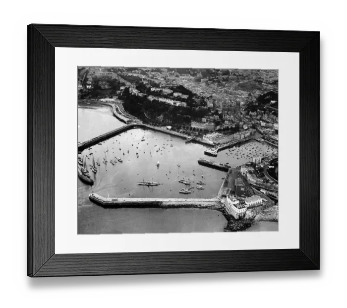 Framed Print : Aerial View of Harbour at Torquay in Devon 1935 Framed Print : Aerial View of Harbour at Torquay in Devon 1935