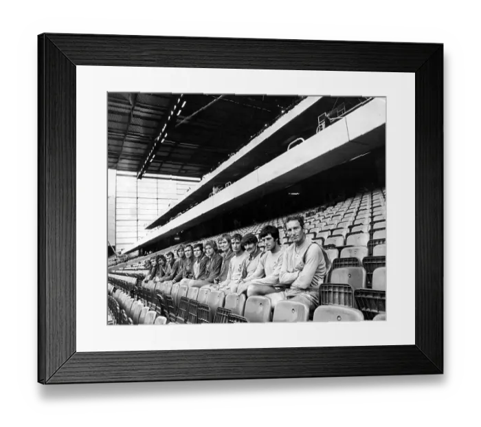 Framed Print : Dave Sexton and his Chelsea players in the new stand at Stamford Bridge 1974 Framed Print : Dave Sexton and his Chelsea players in the new stand at Stamford Bridge 1974