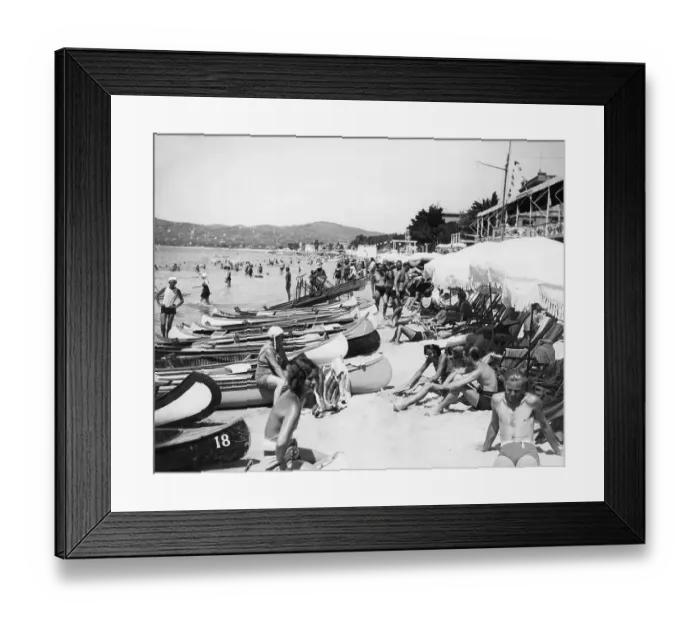 Framed Print : The beach at Juan-Les-Pins, 1931 Framed Print : The beach at Juan-Les-Pins, 1931