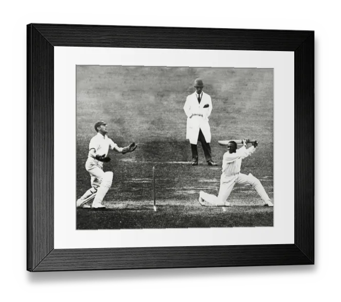 Framed Print : West Indian cricketer Learie Constantine in action during Middlesex v West Indies match at Lords 1928