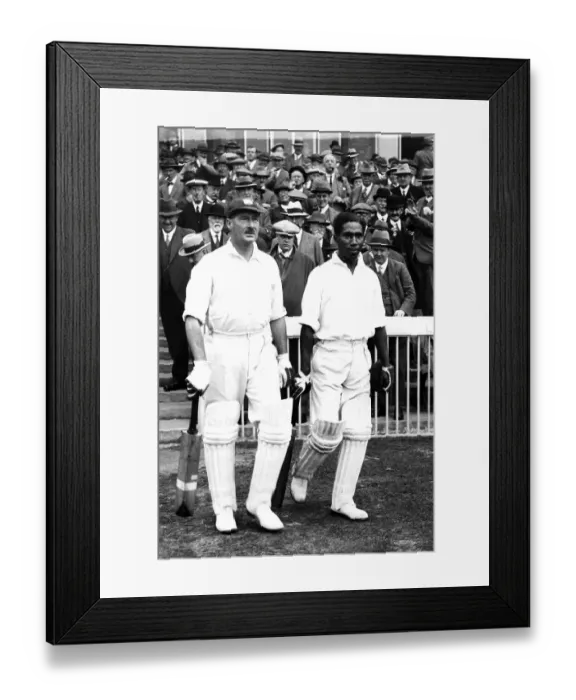 Framed Print : George Challenor and Clifford Roach at West Indies v England test match at Old Trafford, Manchester 1928