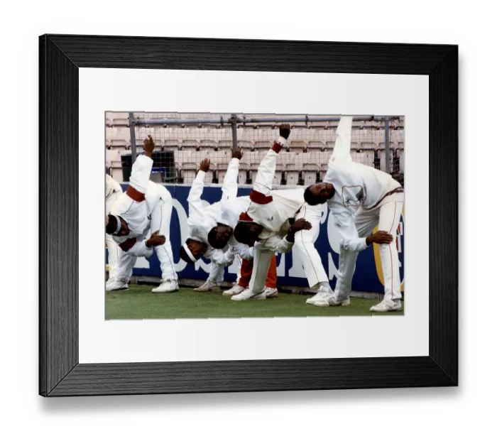 Framed Print : Cricket: West Indies Tour of England 1991 - West Indies team training for 5th test Framed Print : Cricket: West Indies Tour of England 1991 - West Indies team training for 5th test
