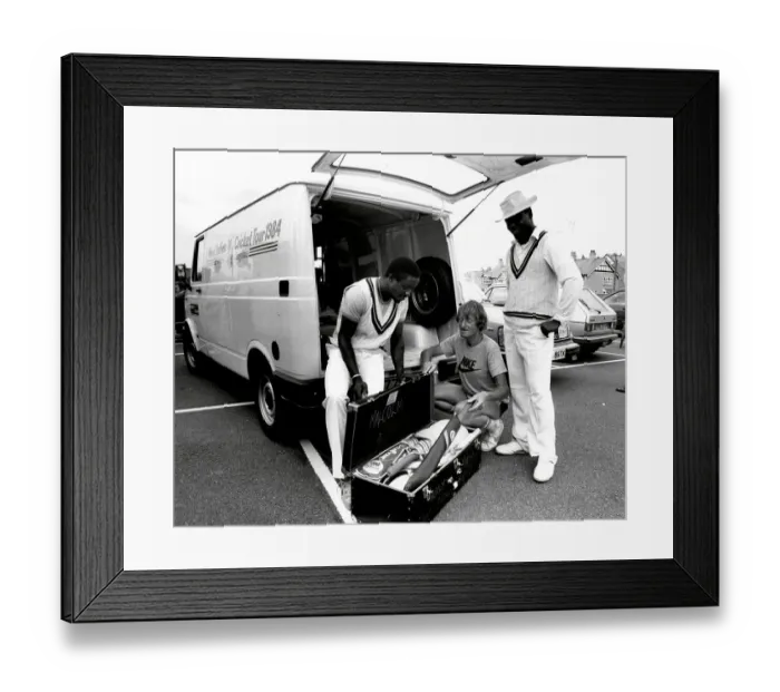 Framed Print : Desmond Haynes and Eldine Baptiste at Colwyn Bay during the 1984 West Indies cricket tour of England