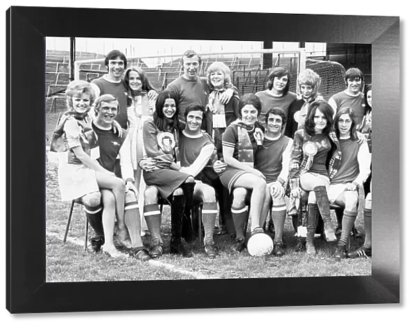 The Arsenal team with their wives at Highbury before the 1971 FA Cup Final