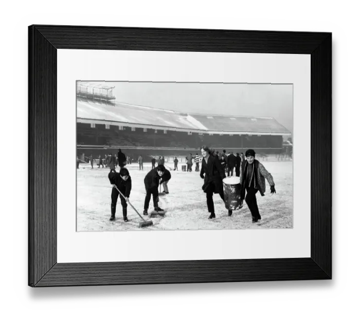 Framed Print : Clearing the snow at Blackburn Rovers ground 1969 Framed Print : Clearing the snow at Blackburn Rovers ground 1969