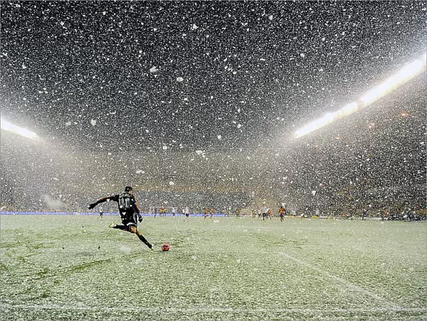 Football in the Snow
