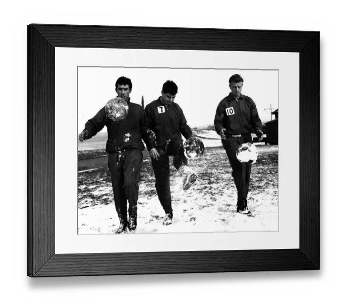 Framed Print : Peterborough F.C. training session in the snow 1965 Framed Print : Peterborough F.C. training session in the snow 1965