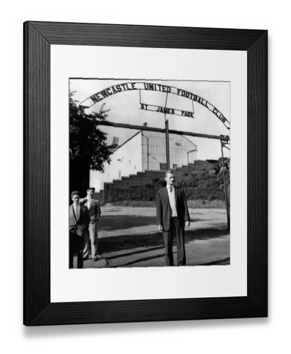 Framed Print : George Eastham, Newcastle F.C. footballer, leaves St. James Park after a conference today