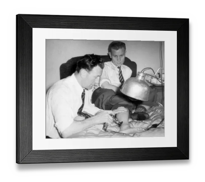 Framed Print : Sam Cowan massages Newcastle player Charlie Crowes injured foot Framed Print : Sam Cowan massages Newcastle player Charlie Crowes injured foot