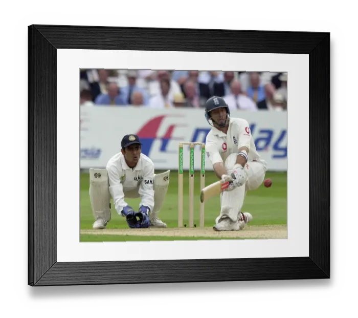 Framed Print : Nasser Hussain on his way to 120 not out during the first cricket test match England v India at Lords Framed Print : Nasser Hussain on his way to 120 not out during the first cricket test match England v India at Lords