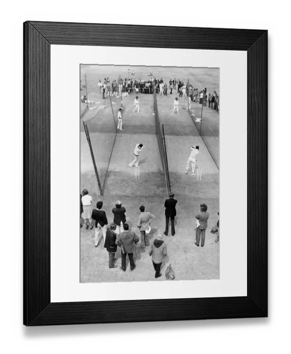 Framed Print : The Indian cricket team net practice session at Lord's during their tour of England in 1974 Framed Print : The Indian cricket team net practice session at Lord's during their tour of England in 1974
