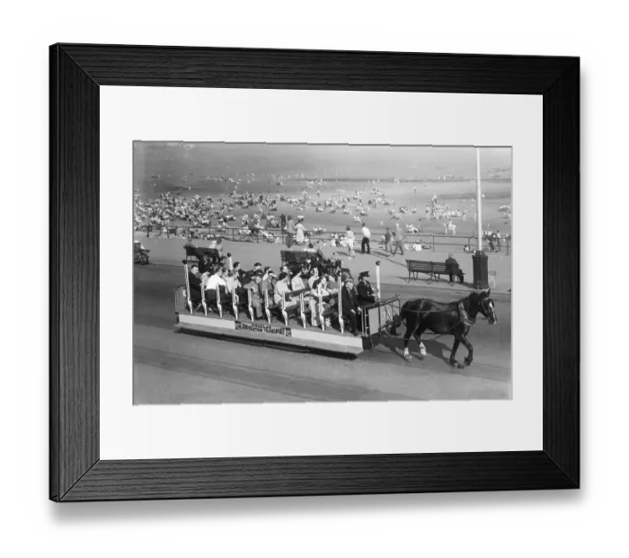 Framed Print : The sea front on Douglas, Isle of Man, showing the horse drawn tram 1953 Framed Print : The sea front on Douglas, Isle of Man, showing the horse drawn tram 1953