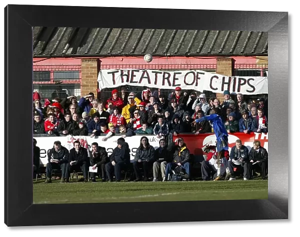Football FA Cup Fourth Round match Scarborough v Chelsea. Scarborough fans watching the game