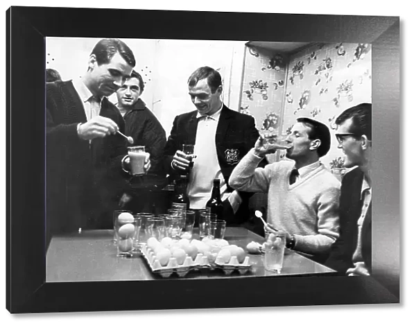 Swansea players preparing for their fourth round in the FA cup with Arsenal by drinking sherry and eggs