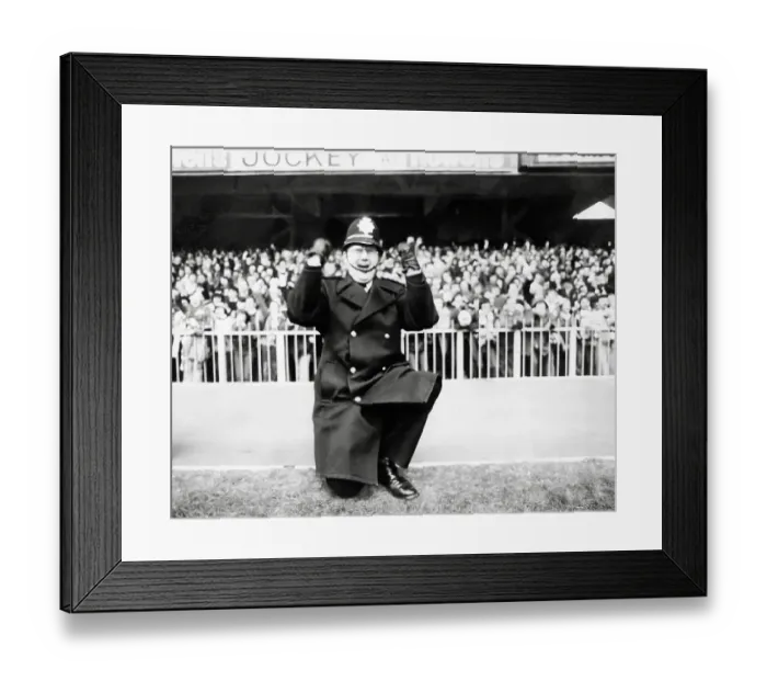 Framed Print : Happy Policeman at Wales v England Rugby Union at Cardiff Arms Park 1981