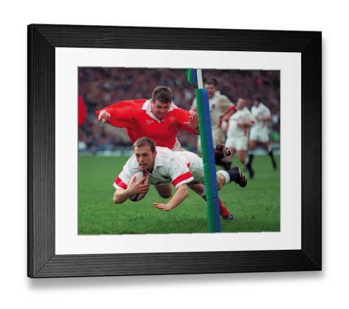 Framed Print : Matt Dawson scores a try for England Framed Print : Matt Dawson scores a try for England