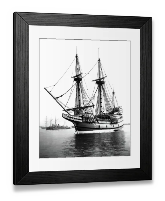 Framed Print : Mayflower II, sailing ship replica of the original Mayflower, to sail from Plymouth, Devon, to Plymouth U.S.A Framed Print : Mayflower II, sailing ship replica of the original Mayflower, to sail from Plymouth, Devon, to Plymouth U.S.A