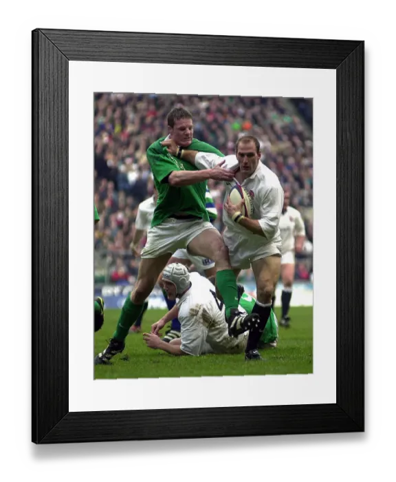 Framed Print : Lawrence Dallaglio and Malcolm O'Kelly England v Ireland Six Nations Championships Framed Print : Lawrence Dallaglio and Malcolm O'Kelly England v Ireland Six Nations Championships